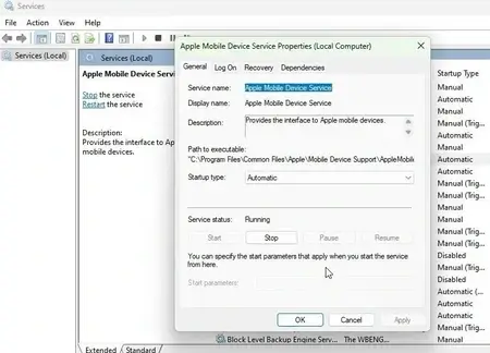 4 Verify Apple Mobile Device Service (AMDS)